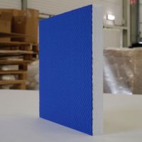 acusta 2500, weiß, 40mm, einseitig kaschiert mit 3D Hologramm-Gewebe, blau